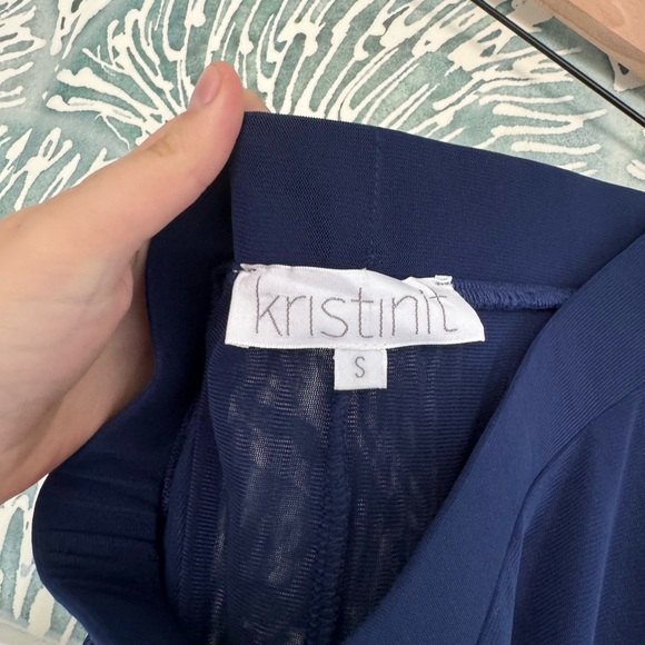 Kristin It Navy Blue Daisy Caron Top with matching Chatteron Skirt Set in Small - Picture 6 of 9